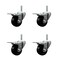 Service Caster 3 Inch Phenolic Swivel 34 Inch Threaded Stem Caster Set with Total Lock Brake SCC-TSTTL20S314-PHS-34212-4 - alternate 1